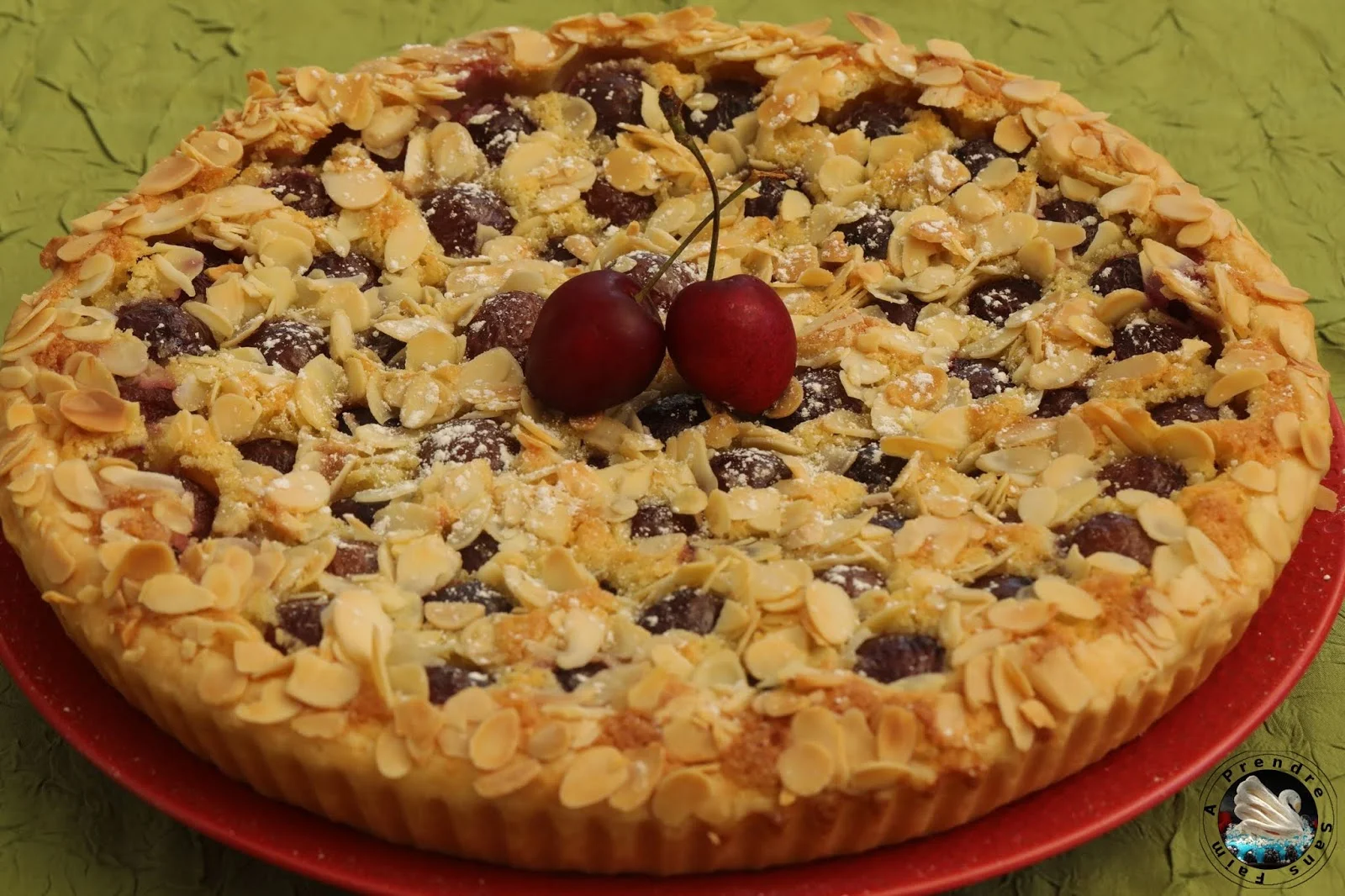 Tarte aux cerises et amandes