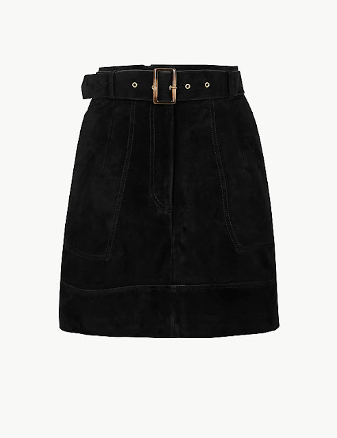 marks and Spencer suede belted a line mini skirt