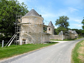 Towers at the entrance to the Chateau des Effes, Indre. France. Photographed by Susan Walter. Tour the Loire Valley with a classic car and a private guide.