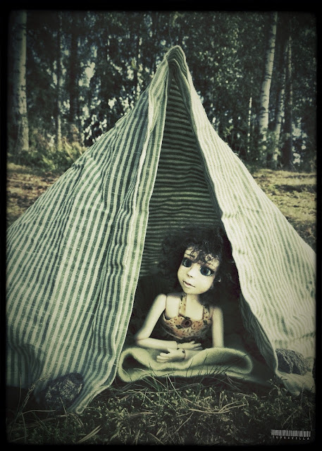 Girl and tent