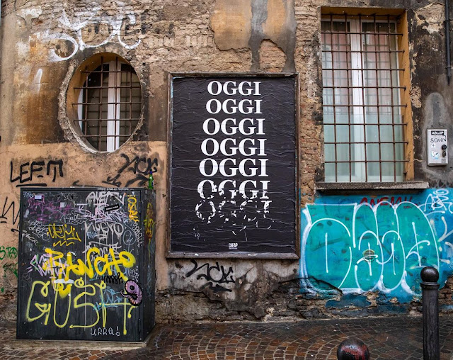 Oggi (Today) - CHEAP street poster art - Bologna