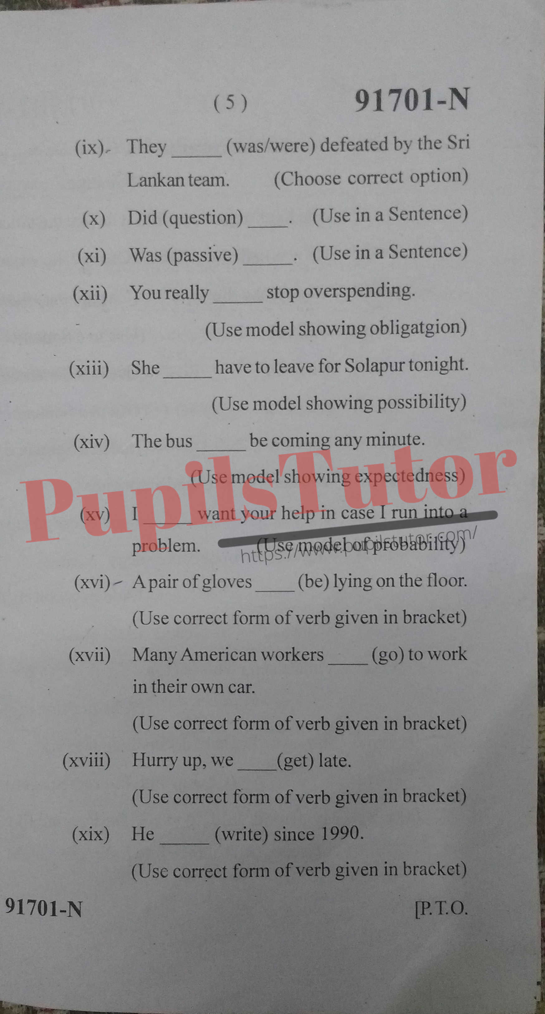 B.A. 2nd Semester English MDU Paper 2019 (Pass Course)(Page 5)
