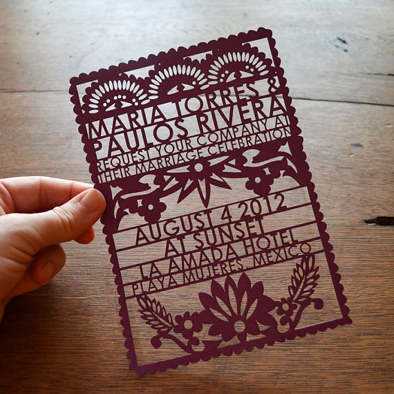 This beautiful Mexican art form has been adapted into a wedding invitation