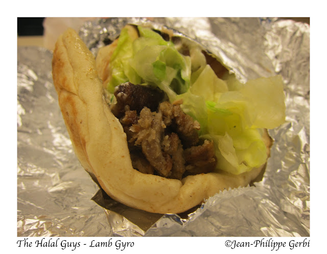 Image of Lamb Gyro at The Halal Guys Food cart in NYC, New York