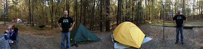 Lightheart Gear Solo Tent, Eureka 2 person Tent, Hammock at Falls Lake.
