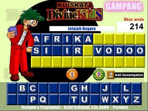 Tampilan Game Kuis Kata Divinekids 