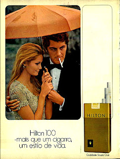 propaganda cigarro Hilton anos 70;propaganda anos 70; história decada de 70; reclame anos 70; propaganda cigarros anos 70; Brazil in the 70s; Oswaldo Hernandez;