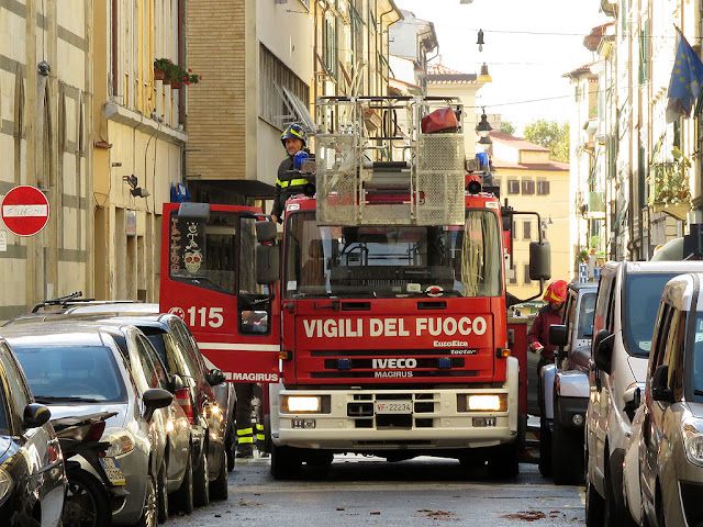 Firefighters in Via Verdi, Livorno