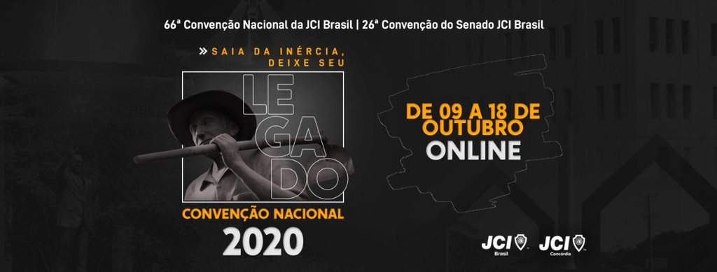 66ª Convenção Nacional da JCI Brasil, pela primeira vez, devido à pandemia, o evento será 100% online