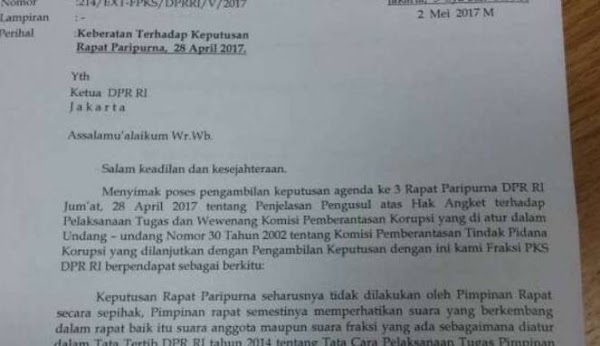 Protes Soal Persetujuan Hak Angket KPK, FPKS Surati Ketua DPR. Apa Isinya?