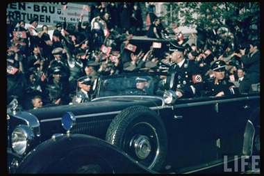Himmler in Graz, Austria during Hitler's Austrian election campaign, April 1938