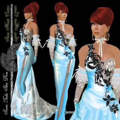 Blue and White Wedding Dress
