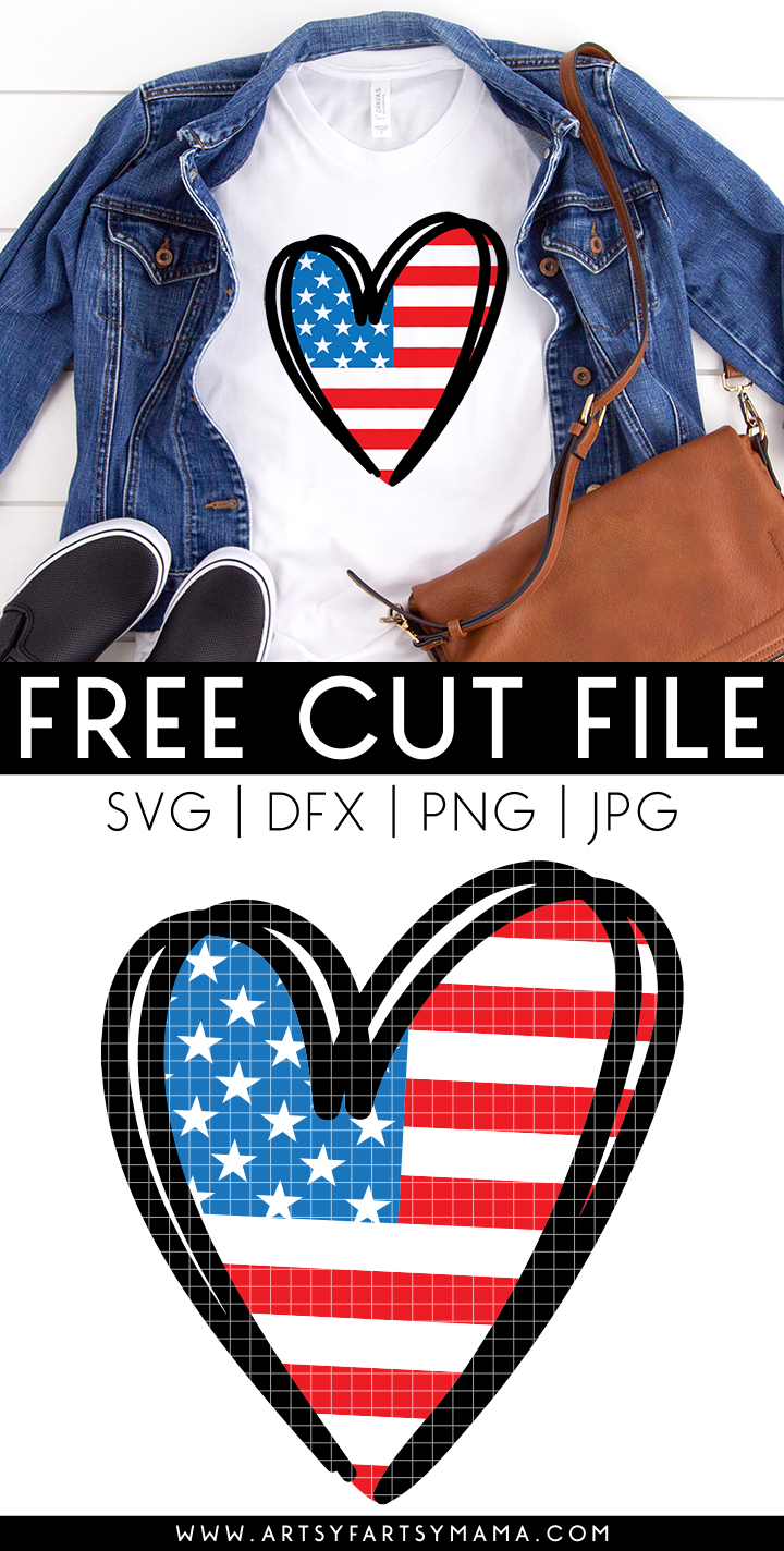 Free America Heart SVG Cut File