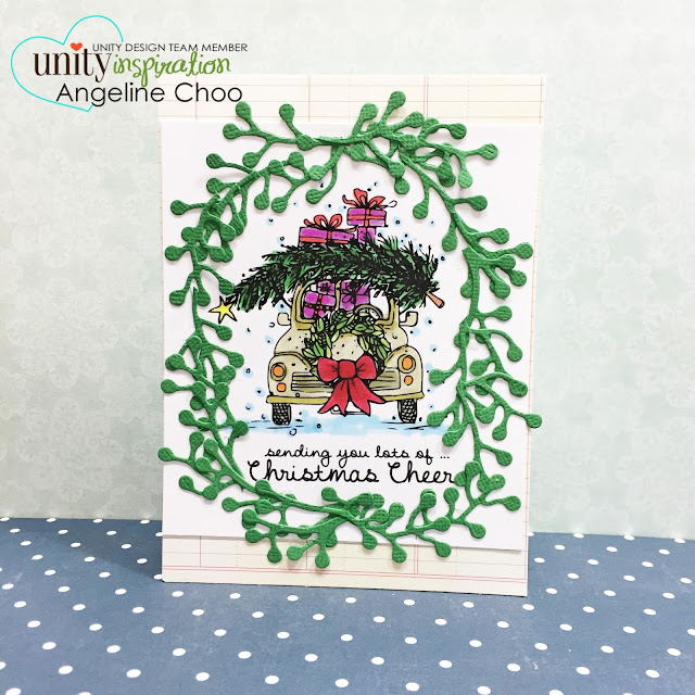 ScrappyScrappy: BIG Blog Hop + [NEW VIDEOS] with Unity Stamp - Love Bug Christmas #scrappyscrappy #unitystampco #card #cardmaking #stamp #stamping #christmas #holiday #lovebug #wreath