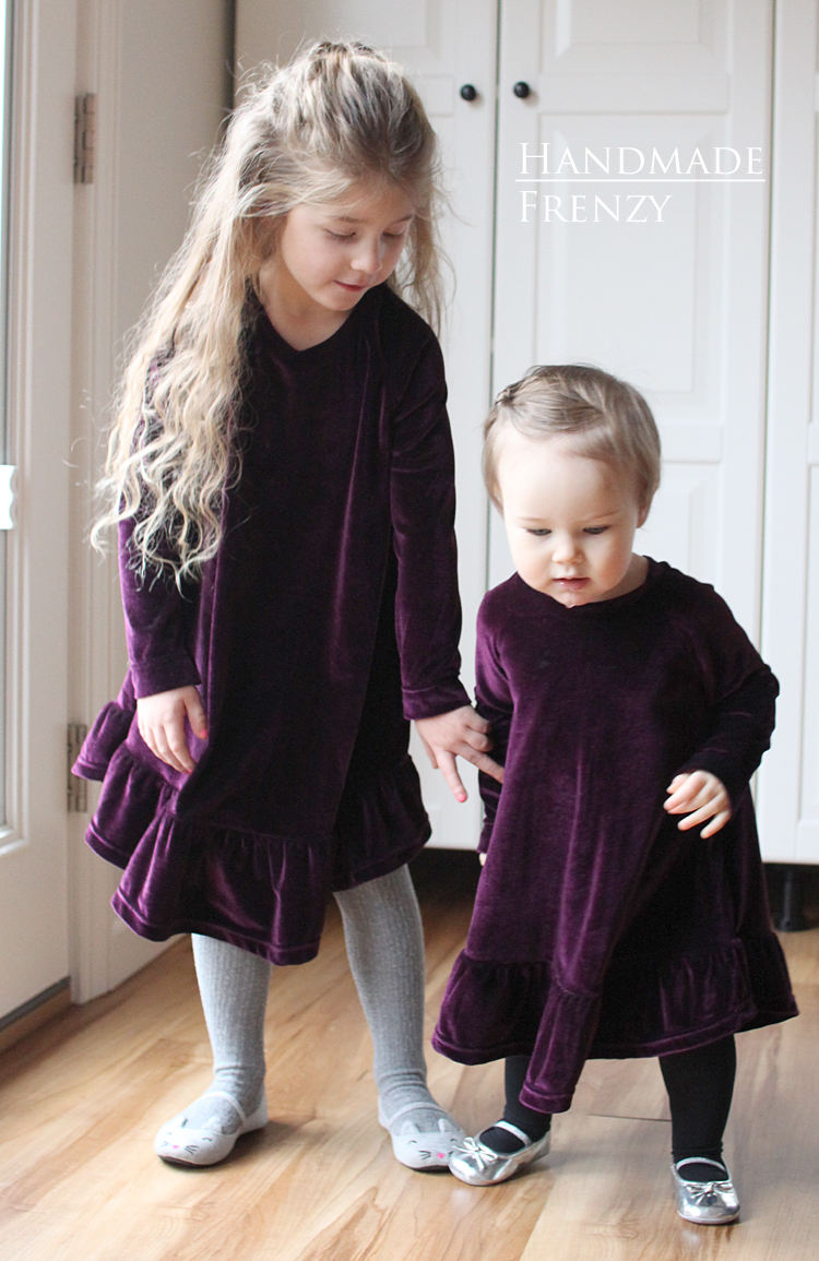 Waterfall Raglan Dresses // Sewing For Girls