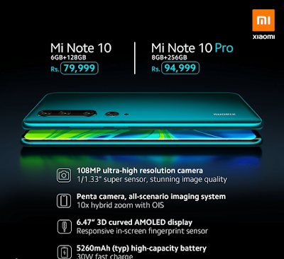 Xiaomi Launches 108 MP Mi Note 10 in Pakistan