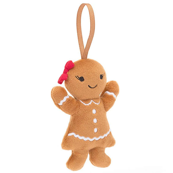 Jellycat Festive Folly Gingerbread Ruby Christmas decoration