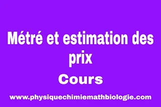 Cours de Métré et estimation des prix