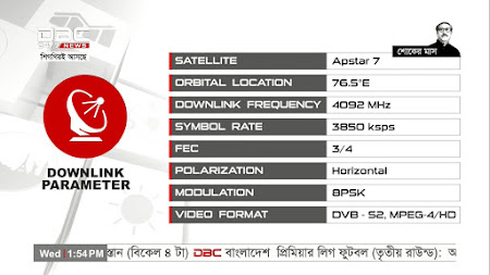 Frekuensi siaran DBC News TV di satelit Apstar 7 Terbaru