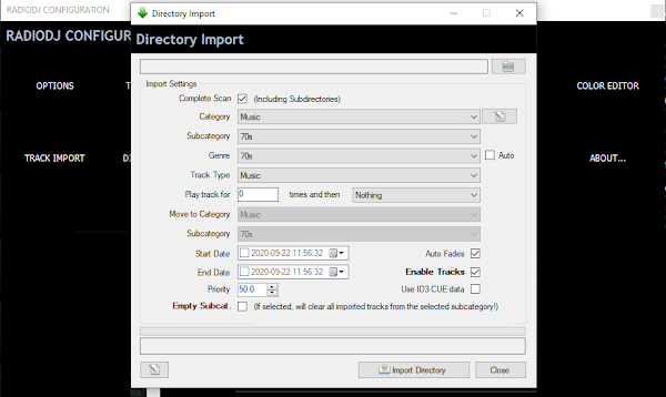 RadioDJ Directory import