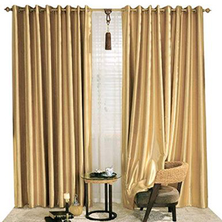 Blackout Golden Curtain Drape for Bedroom 1 Panel Gorgeous...