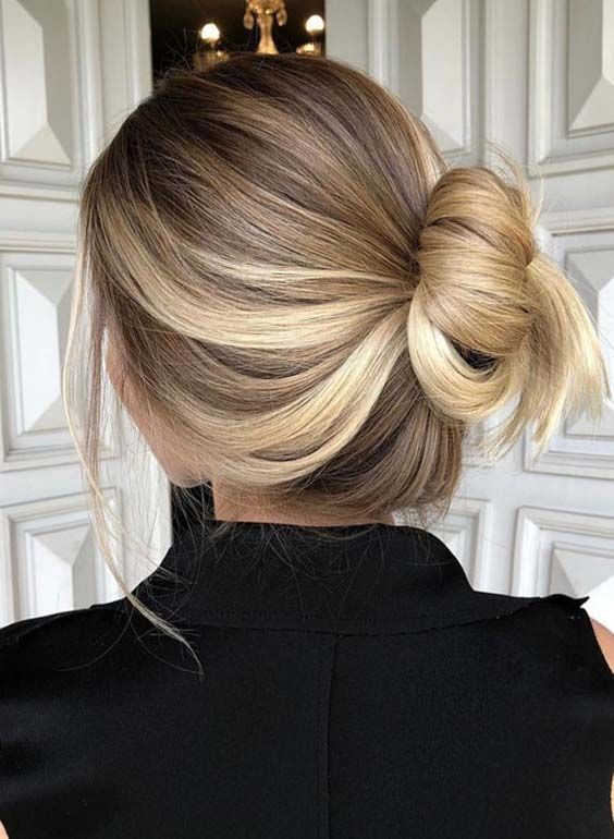 Pretty Balayage Ombre Bun Hairstyles for 2018
