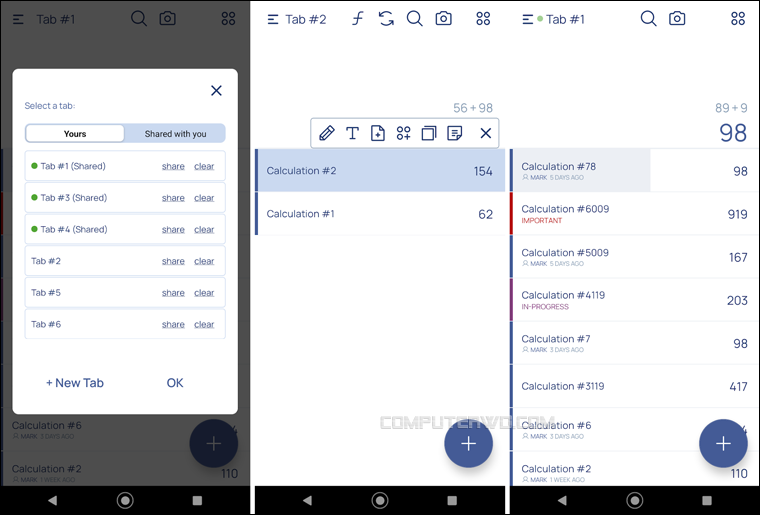 تطبيق NumberTabs