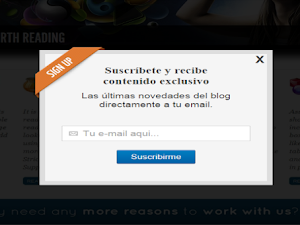 Formulario de suscripción para blogger en ventana emergente o pop-up 