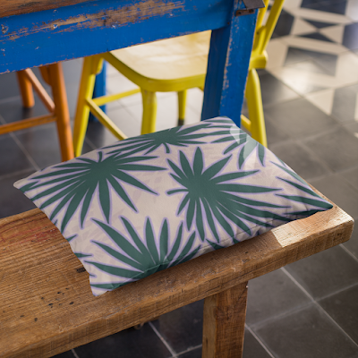 Leaf rectangular pillow on a floor @society6