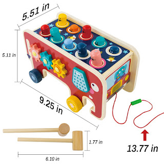 Dimensions of the elephant knocker toy