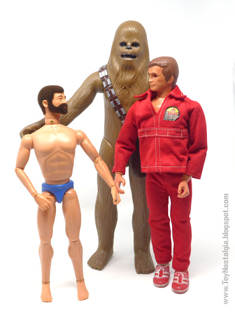 Chewbacca Kenner 12 inches - Large Size figure GI JOE + Steve Austin figure KENNER - 1978 (STAR WARS - KENNER)