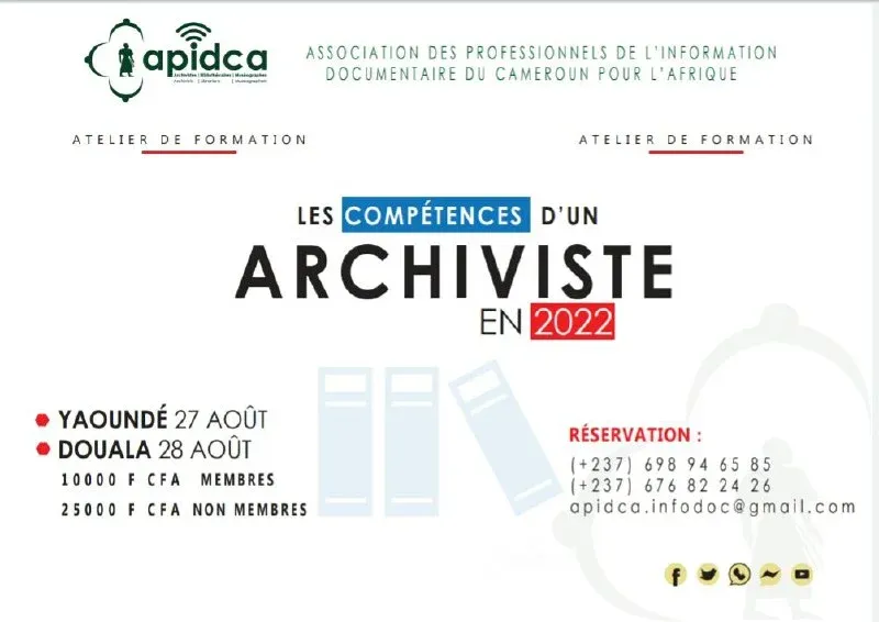 Atelier de formation sur les compétences d'un Archiviste en 2022