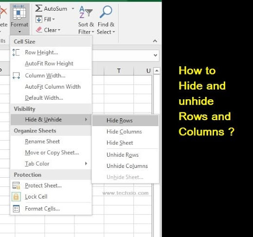 How to Hide and unhide Rows and Columns