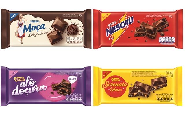 COMER & BEBER: Nestlé e Garoto lançam linha de tabletes de chocolates com marcas consagradas