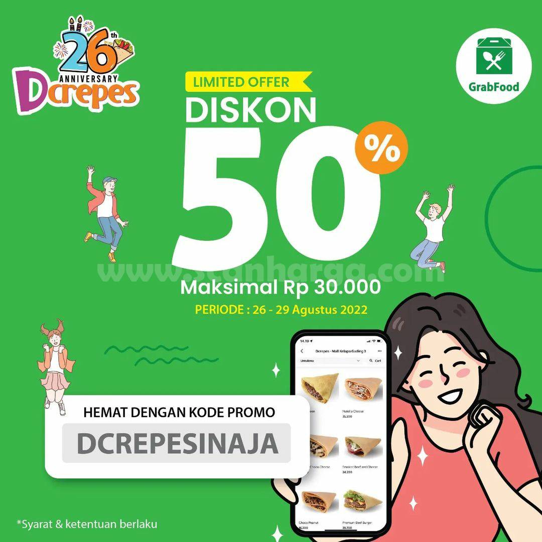 DCREPES Promo DISKON hingga 50% dengan GRABFOOD