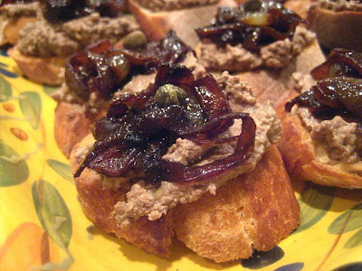 Crostini Toscani Chicken Liver w Balsamic Onions