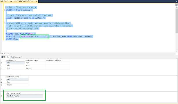 How to get a column as CSV String in SQL