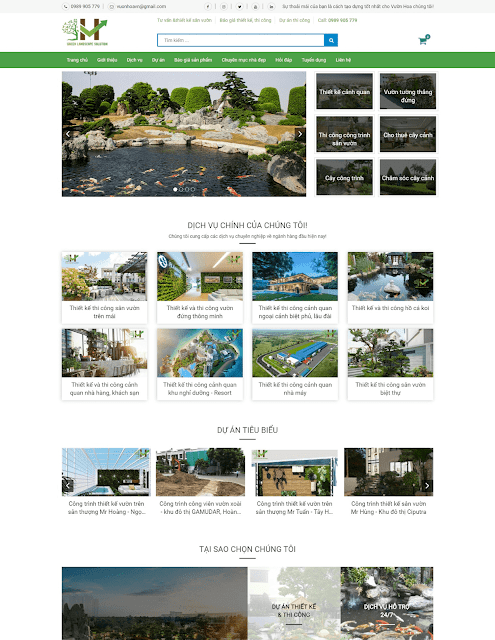 Template blogspot sân vườn - giới thiệu công trình và bán hàng