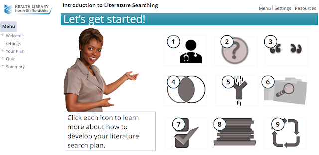 screenshot introducing the 9 steps to literature searching