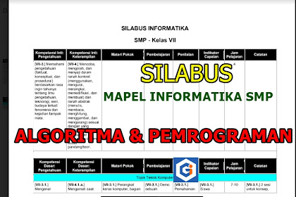 SILABUS MAPEL INFORMATIKA SMP: Algoritma dan Pemrograman