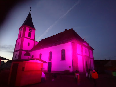 Prestation éclairage architectural temporaire. AD HOC SONO, Alsace, Haut-Rhin, Colmar, Obermorschwihr.