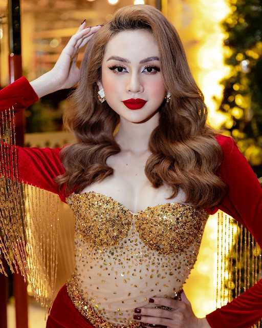 Luong My Ky – Most Beautiful Vietnam Transgender Models in Pretty Red Dress Photoshoot