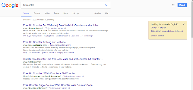 Cara Memasang Hit Counter (Penghitung Pengunjung Blog)