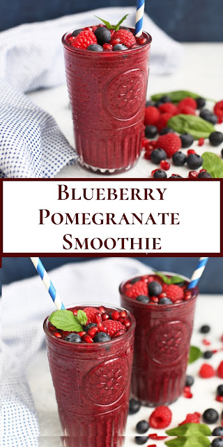 Blueberry Pomegranate Smoothie #feshjuice #desserts #smoothie
