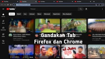 tombol pintasan untuk gandakan tab