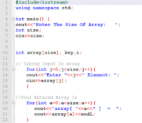 What is Linear or sequential in Search  C++ Program Example Code