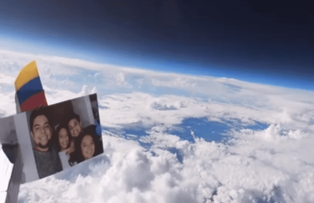 Influencer colombiano grabó la curvatura de la Tierra con una sonda casera