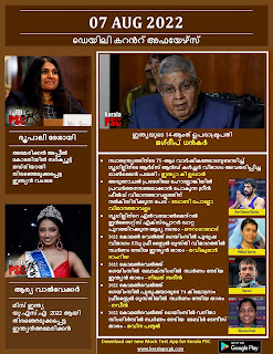 Daily Malayalam Current Affairs 07 Aug 2022