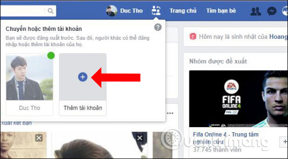 Add a Facebook account with your browser