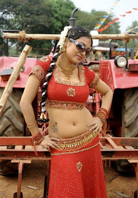 Meenakshi Hot navel show spicy Sexy stills Half Saree